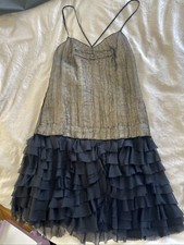 Designer Dolce Gabbana tafetta/silk/organza spaghetti strap Mini Dress, XS/S