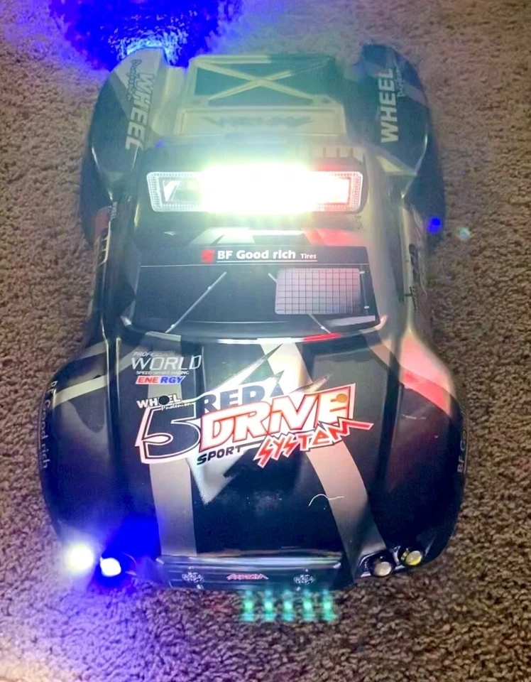 Custom Traxxas Slash vxl RC body w/ custom HD Police led light set 2aW2R2B-F - Image 2 of 4