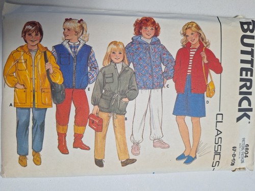 Coat Jacket Vest Boys Girls 7 8 Butterick 6804 Sewing Pattern Cut Hooded Rain - 第 2/8 張圖片