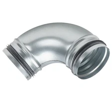 HVAC 4'' 90° Elbow Duct Connector with Rubber Sealing Welded Galvanized Steel