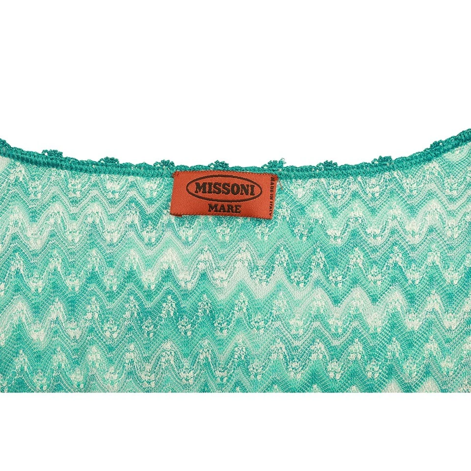 Missoni Mare Blue Zig Zag Knit Purple Ruffles Romper Playsuit Shorts size 40 - Image 3 of 4