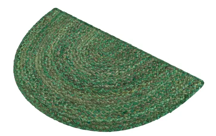 Tapis demi-lune 100 % coton naturel tressé tapis de porte de sol décoration d... - Photo 2/4