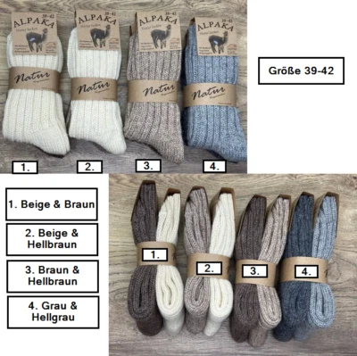 ANTONIO 2er Set Alpaka Socken für Damen und Herren Winterstrümpfe