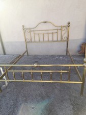 LETTO MATRIMONIALE OTTONE GROSSO SPESSORE CON RICCIOLI - COMPLETO - 1940 EMILIA