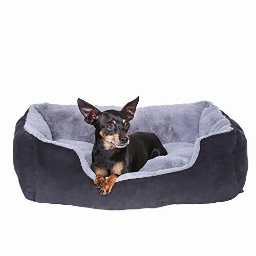 Panier chien déhoussable et lavable S gris tapis moelleux