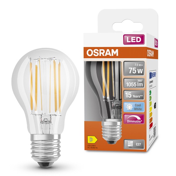 Osram Led Lampe E27 In GlüHlampenform Filament Klar Dimmbar 7,5W Wie 75W Neutral-image