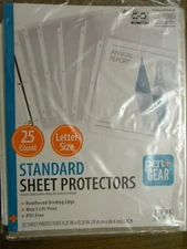 Sheet Protectors Letter Size 8-1/2 x 11 Package of 25 NEW Sealed Pack Reinforced
