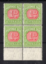M2788 Australia 1931 SGD100 - 1d carmine & yellow green block of 4.