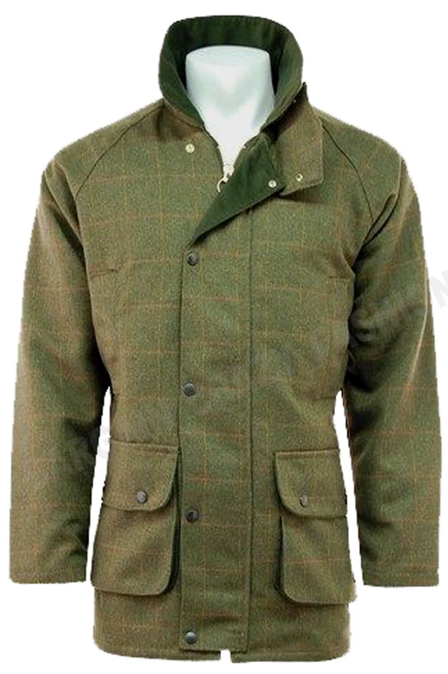 Mens Tweed Derby Wool Jacket Waterproof Breathable Warm Shooting Hunting S - 4XL - Image 2 of 2