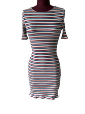 NWOT Reformation Kendy Knit Mini T-shirt Dress size S Striped Bodycon
