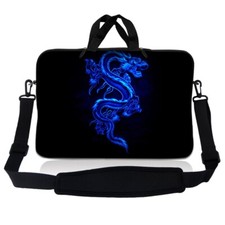 13.3 Inch Laptop Bag Sleeve Case w Shoulder Strap Chromebook Macbook Blue Dragon