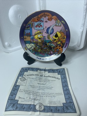 The Simpsons Bradford Exchange Perpetual Calendar Plate, OCTOBER 2003 | eBay