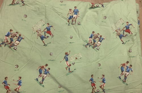 Pottery Barn Kids Soccer TWIN Duvet Green 100% Cotton 2007 Team Sports Boys - Picture 1 of 3