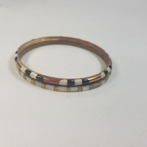 Vintage Bronze & Gold Tone Enamel Bracelets Lot o… - image 1