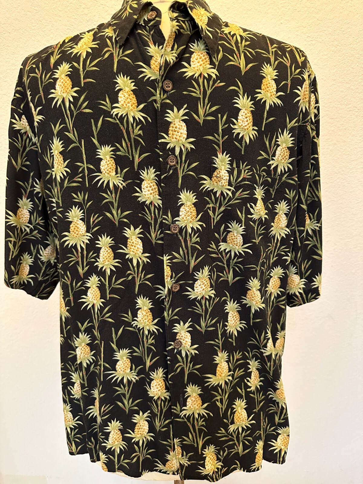 Vintage Reyn Spooner Hawaiian Aloha Shirt Med Black P… - Gem