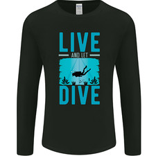 Live & Let Tauch Lustig Scuba Tauchen Diver Herren Langärmelig Maglietta