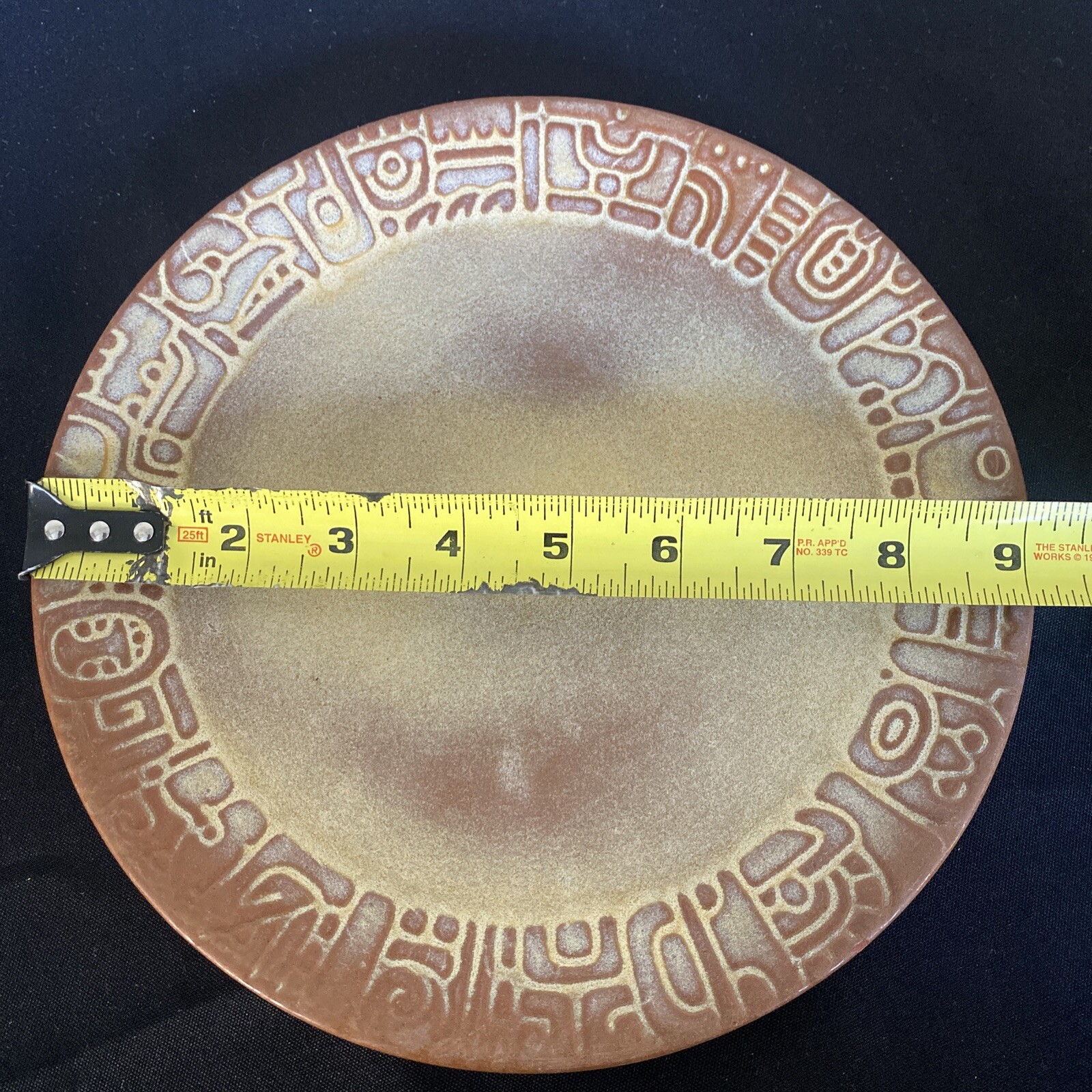 Frankoma Ceramic Plate Desert Gold Aztec 9