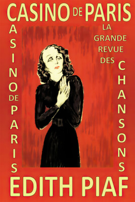 Edith Piaf French Vocalist Songwriter Singer Vintage Art Wall - POSTER 20x30