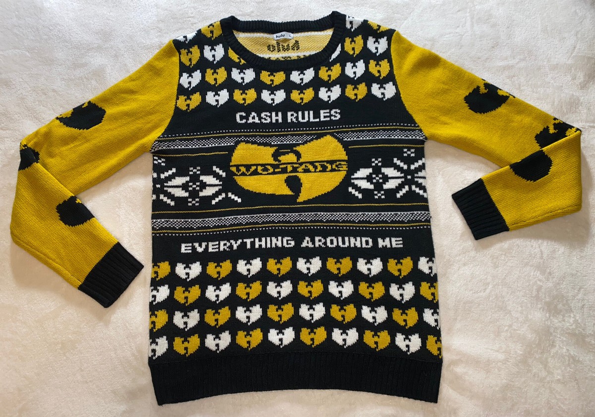 Wu-Tang Hulu Christmas Sweater CREAM Cash Rules Everything Around