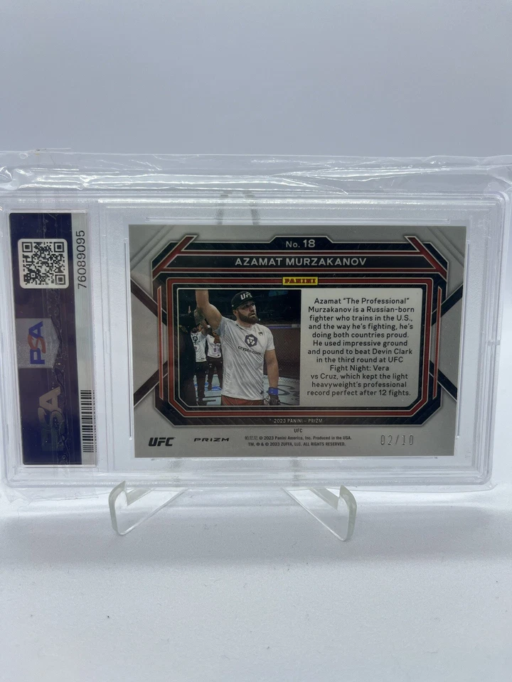 2023 Panini Prizm Azamat Murzakanov Prizm FOTL Blue Shimmer /10 Rookie RC #18 - Image 2 of 2