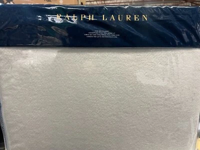 Ralph Lauren Hayes Wool King Bed Blanket Cream New
