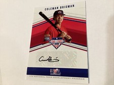 2018 Stars & Stripes 17U Signatures Black Ink Auto #SS-CB Coleman Brigman /25 d