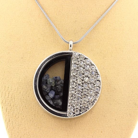 Collier en saphir brut véritable, modèle demi-cercle d'exception - 3