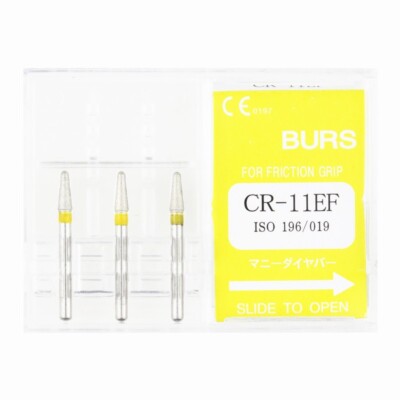 10 Packs CR-11EF Inlay Preparation Extra Fine Diamond Burs for Dental Handpiece