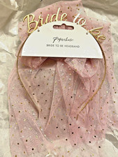 Hen Bride To Be Head band Head veil Pretty Pink Veil net Party wedding girl 
