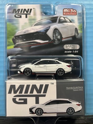 1/64 MINI GT MIJO EXCLUSIVE HYUNDAI ELANTRA N CERAMIC WHITE