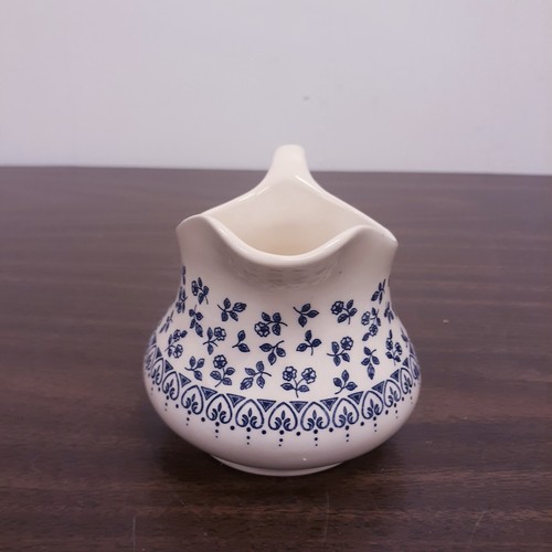 Vtg Staffordshire English Ironstone Blue Provence Creamer Small Pitcher Floral - Picture 3 of 9