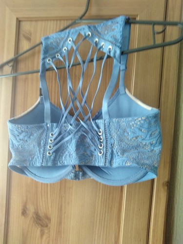 Victoria Secret push-up bra 32DD. New with tags. Blue with back detail - Picture 2 of 5