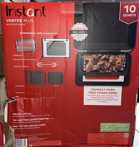 Instant Pot Vortex Plus 7-in-1 Air Fryer Oven 10 Quart Rotisserie Stainless NEW - Picture 5 of 8