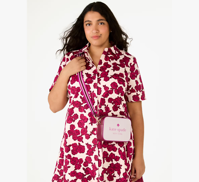 Kate Spade Oh Snap Light & Dark Pink Leather Crossbody Bag KH756