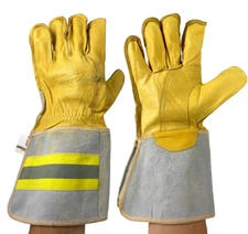 ☀️1 Pair Super Soft Horsehide Leather Lineman Work Gloves 6" Hi-VisCuff L XL XXL