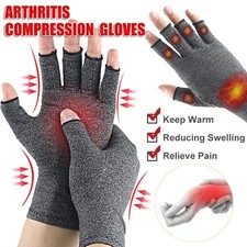 Thermal Fingerless Gloves Mens Womens Knitted Warm Winter Half Finger Mittens UK