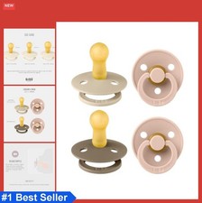 Baby Pacifier Natural Rubber Latex Round Nipple BPA Free 6-18 Months 4 Count