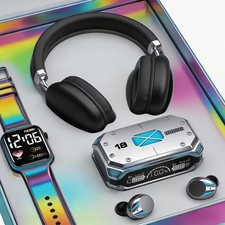 Wireless, Headphones Set, Bluetooth Over Ear, Earbuds Smart Watch, 3pcs