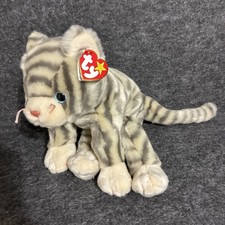 TY Beanie Buddy - SILVER the Cat (11 inch) - MWMTs Stuffed Animal Toy