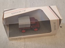 Unimog U406, Pritsche/Plane, dunkelrot, 1:87, Schuco, OVP, Art.: 452660900