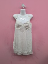Victoria Secret Modal  Lace Cupped Underwire Mini Slip Dress XXL Coconut White
