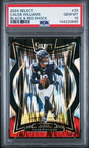 2024 Select Caleb Williams Black And Red Shock PSA 10 Gem
