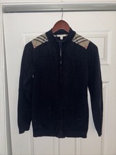 Burberry Children Zip Jacket with Classic Check Trim On Shoulders 14Y Navy Blue