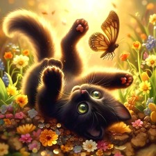 AMORARS Cat Diamond Art Kits for Adults - 5D Butterfly Multicolour