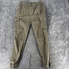 True Religion Pants Men's Large Big T Cargo Joggers Elastic Waist Pockets