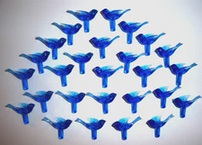 20 BLUE DOVE FEATHER BIRD Lights Bulbs Ceramic Christmas Tree VINTAGE