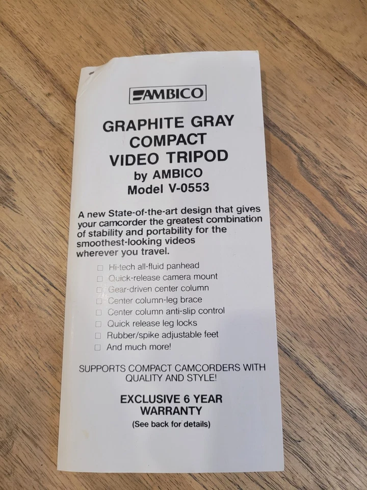 Tripod AMBICO Camera/Video 60" Camera Stand V-0553 - Image 3 of 4