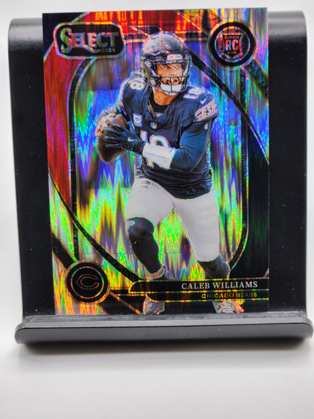 2024 Panini Select - Club Level Caleb Williams Black & Red Shock Prizm (RC) #216