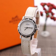 Hermes CL4.230 Clipper Nacre Quartz Watch SS Diamond 143935  display picture 3