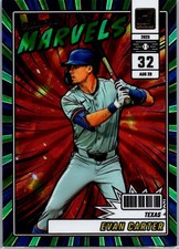 2025 Donruss #4 Evan Carter Diamond Marvels Green Laser